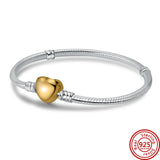 Sterling Silver Heart T-buckle Bracelet for Women