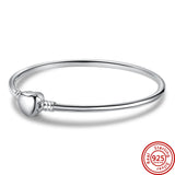 Sterling Silver Heart T-buckle Bracelet for Women