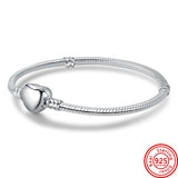 Sterling Silver Heart T-buckle Bracelet for Women