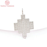 4PCS Platinum Brass Rhombus Earrings Hooks 24.5x39MM High DIY Jewelry Findings