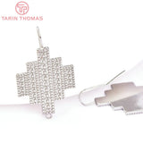 4PCS Platinum Brass Rhombus Earrings Hooks 24.5x39MM High DIY Jewelry Findings