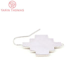 4PCS Platinum Brass Rhombus Earrings Hooks 24.5x39MM High DIY Jewelry Findings