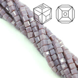 95Pcs 6mm Square Faceted Crystal Cube Glass Beads DIY Jewelry Making