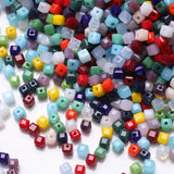95Pcs 6mm Square Faceted Crystal Cube Glass Beads DIY Jewelry Making