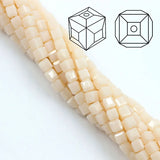 95Pcs 6mm Square Faceted Crystal Cube Glass Beads DIY Jewelry Making