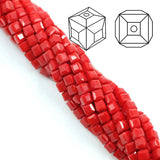 95Pcs 6mm Square Faceted Crystal Cube Glass Beads DIY Jewelry Making