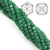 95Pcs 6mm Square Faceted Crystal Cube Glass Beads DIY Jewelry Making