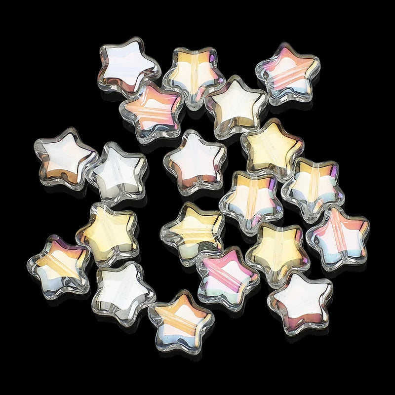 95Pcs 8mm Glass Star Beads Crystal Pendants DIY Crafts Jewelry Making Material