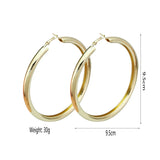 Chunky Metal Hoop Earrings Statement Alloy Big Earring Brincos