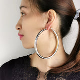 Chunky Metal Hoop Earrings Statement Alloy Big Earring Brincos