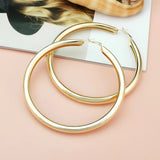 Chunky Metal Hoop Earrings Statement Alloy Big Earring Brincos