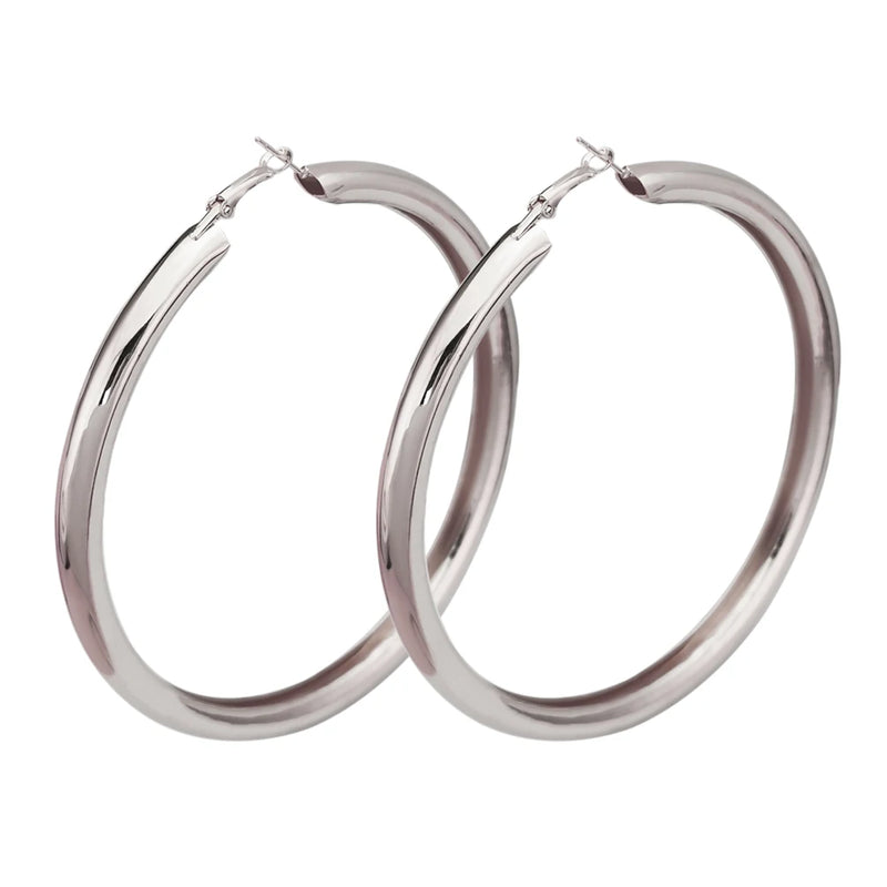 Chunky Metal Hoop Earrings Statement Alloy Big Earring Brincos