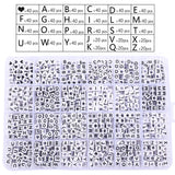 960/1200pcs Acrylic Letter Beads&Heart-shaped Beads Kit