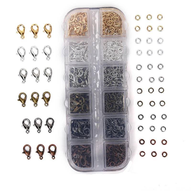 960PCS Jewelry Making Lobster Clasp Hooks Jump Ring Set for DIY