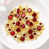 4PCS 14x12MM Zircon Deer Charm Pendants Gold Brass DIY Jewelry Findings