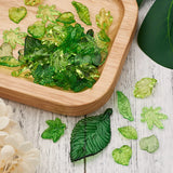 96Pcs Mixed Green Leaves Plastic Charms Beads Jewelry Making DIY
