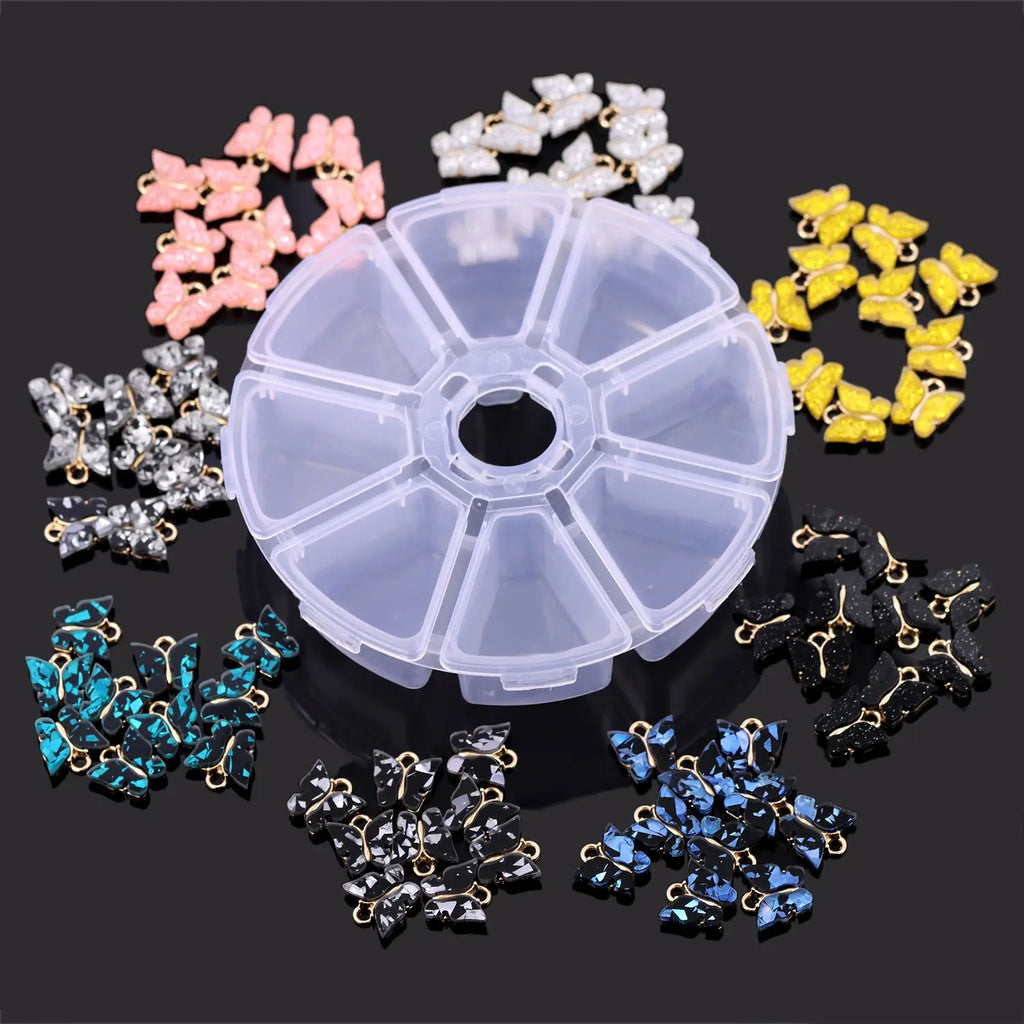 96Pcs Acrylic Butterfly Charms Colorful Jewelry DIY Earrings Bracelets