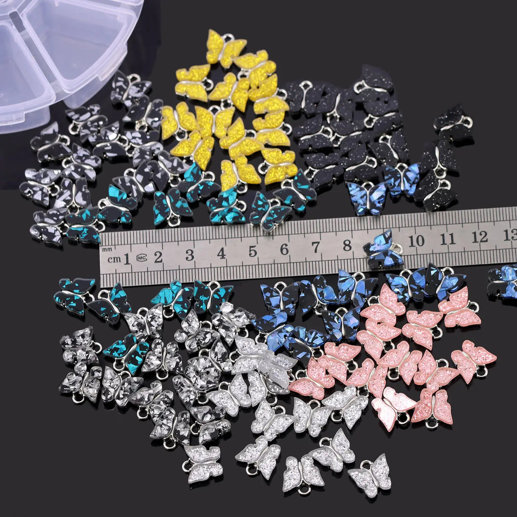 96Pcs Acrylic Butterfly Charms Colorful Jewelry DIY Earrings Bracelets