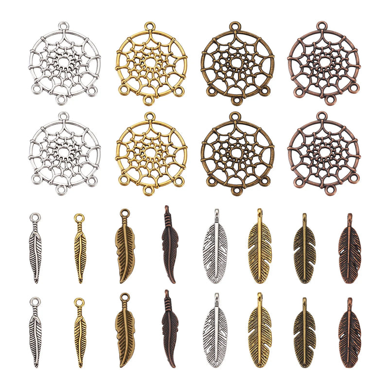 96pcs Tibetan Style Alloy Chandelier Charms for DIY Jewelry Making
