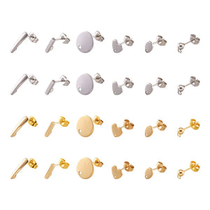 304 Stainless Steel Earring Findings Mixed Shapes for Jewelry Making
