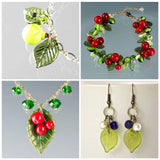 96pcs Green Leaves Plastic Pendants Spacer Charms Beads Jewelry Making Diy