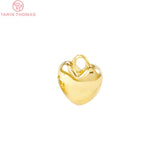 6PCS 10x12MM Brass Heart Charm Pendants for DIY Jewelry Making