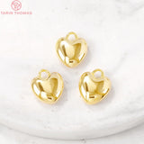 6PCS 10x12MM Brass Heart Charm Pendants for DIY Jewelry Making