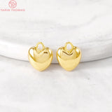 6PCS 10x12MM Brass Heart Charm Pendants for DIY Jewelry Making