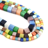 DIY Cat Eye Beads Square Mixed Beads for Bracelet Necklace Jewelry 4/6/8mm