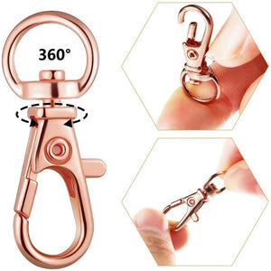 Metal Swivel Buckle Set with Lobster Claw Clasps and Key Rings