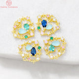 4PCS 14x15MM 24K Brass Heart Charms Pendants DIY Jewelry Accessories