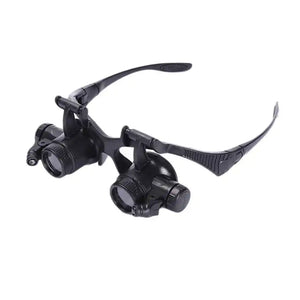 Head Wearing Binocular Magnifier 10x-25x LED Lamp