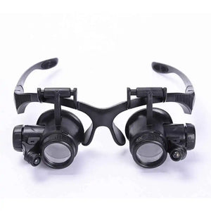 Head Wearing Binocular Magnifier 10x-25x LED Lamp