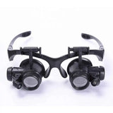 Head Wearing Binocular Magnifier 10x-25x LED Lamp