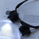 Head Wearing Binocular Magnifier 10x-25x LED Lamp