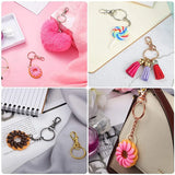 98Pcs Swivel Clasps Metal Key Rings Lobster Claw Hooks Bright for Crafting