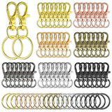 98Pcs Swivel Clasps Metal Key Rings Lobster Claw Hooks Bright for Crafting