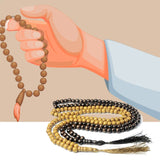99 Bead Prayer Beads Wall Hanging Tassel Rosary Islamic Holiday Decor