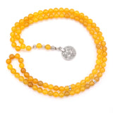 High-End 99-Beads Yellow Agate Men's Bracelet