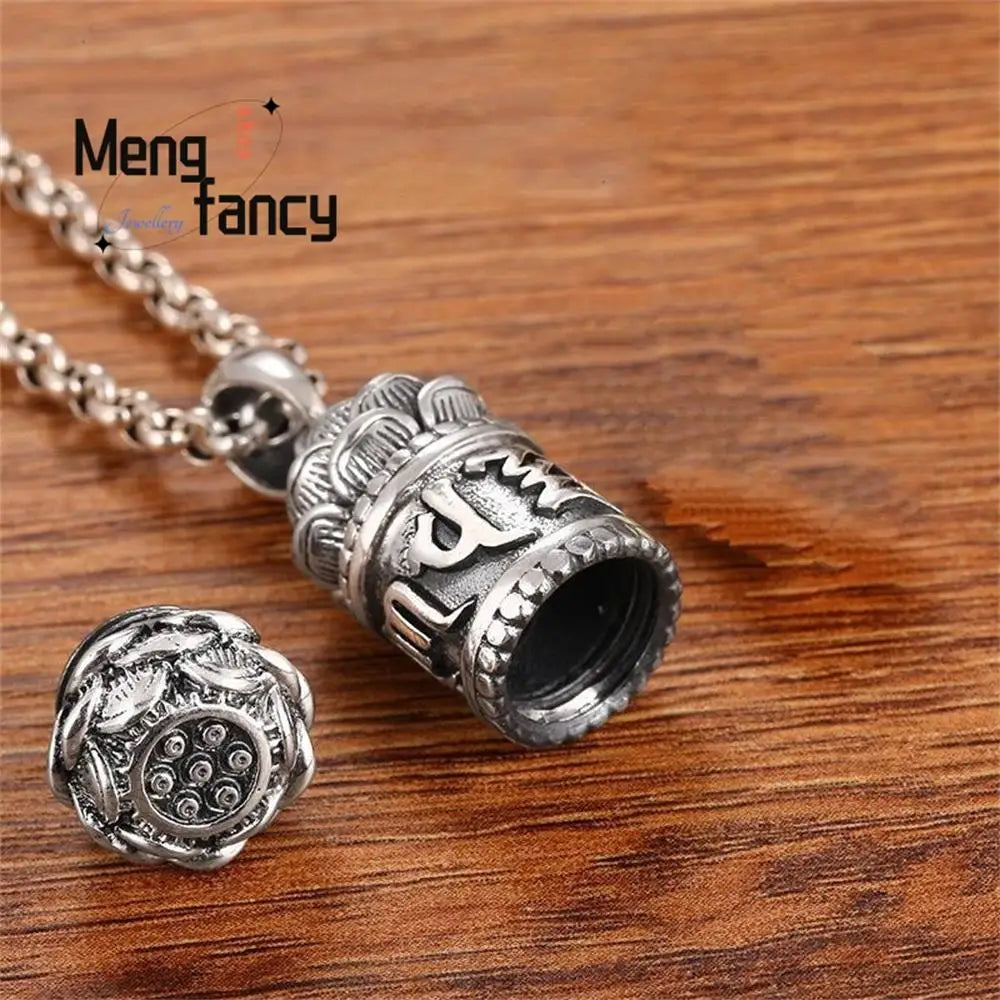 Vintage Silver Proverbs Pendant Necklace Jewelry
