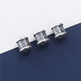 Vintage Distressed Silver Buddhism Mantras Barrel Beads