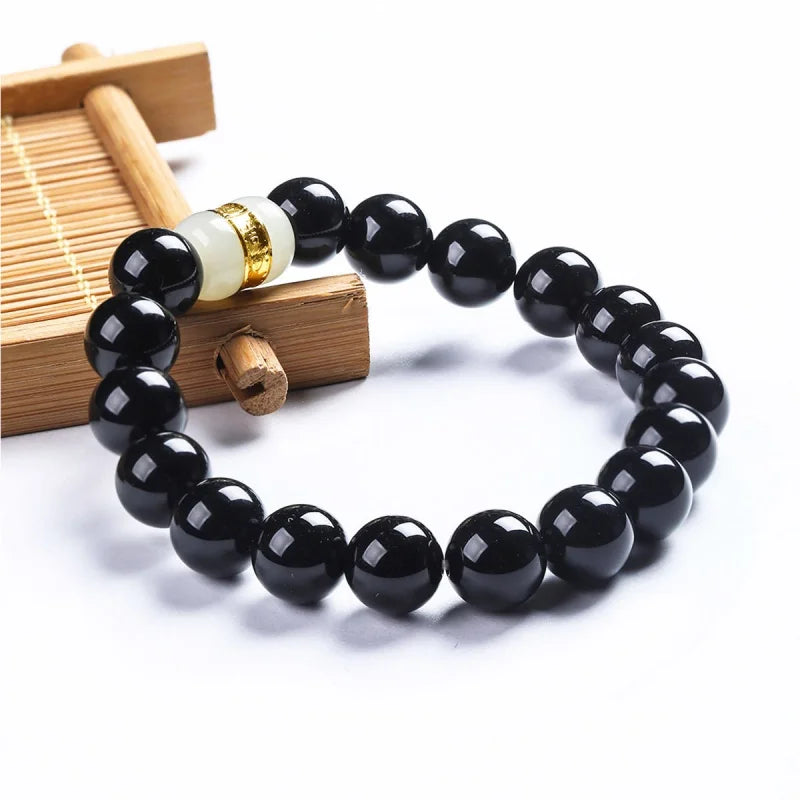 24K Yellow Bracelet Women Jade Beads Agate Female Bracelet