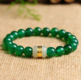 24K Yellow Bracelet Women Jade Beads Agate Female Bracelet