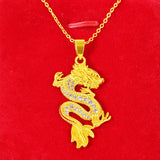 Diamond-studded Dragon Pendant Necklace for Women Men