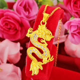 Diamond-studded Dragon Pendant Necklace for Women Men