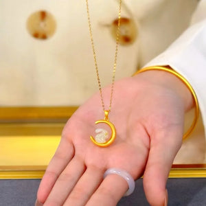 Jade Rabbit Pendant Necklace for Women Men Chain Wedding Fine Jewelry