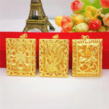 Square Peacock Flower Pendant Necklace for Women Men Chain