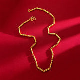 Bamboo Necklace Cylinder Double Chain for Men and Women