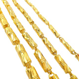 Bamboo Necklace Cylinder Double Chain for Men and Women