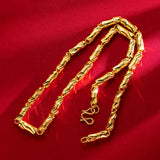 Bamboo Necklace Cylinder Double Chain for Men and Women